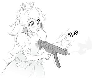 peach with an MP5