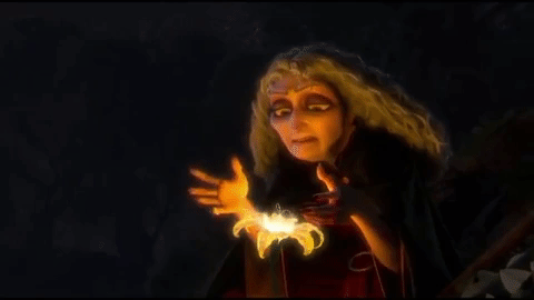 mother gothel pluck a flower animation